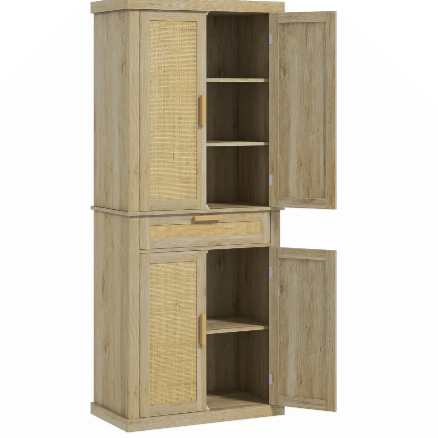 Bay Isle Home™ 72" Tall Pantry Cabinet With Rattan Decorated Panel ...